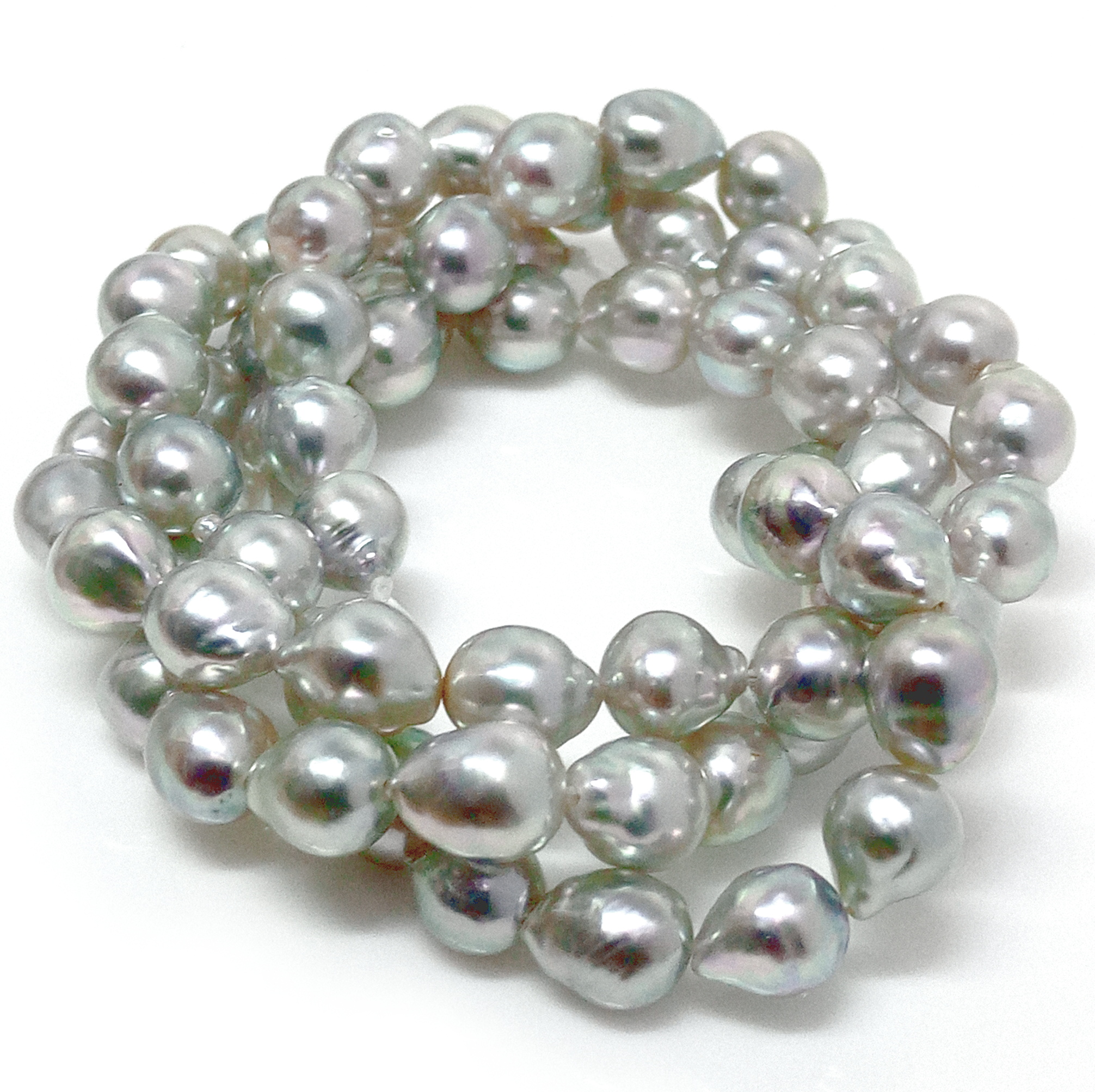 Silver Grey Akoya Pearl Strand